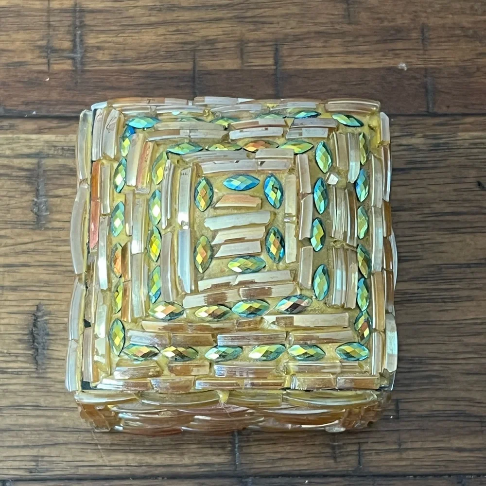 Bombay Square Beaded Trinket Box